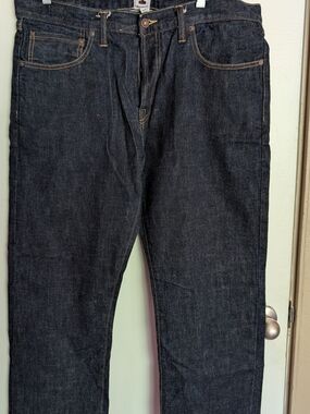 Tellason Men's Dark Indigo Jeans - Classic Straight Fit 30x28